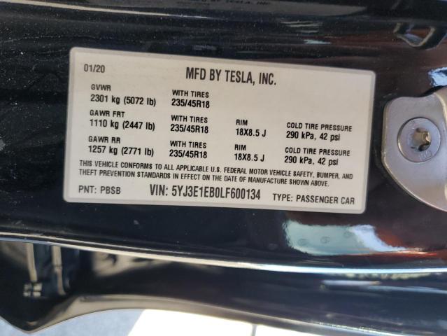 Photo 12 VIN: 5YJ3E1EB0LF600134 - TESLA MODEL 3 