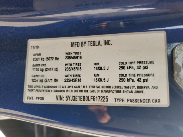 Photo 12 VIN: 5YJ3E1EB0LF617225 - TESLA MODEL 3 