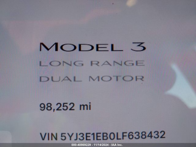 Photo 6 VIN: 5YJ3E1EB0LF638432 - TESLA MODEL 3 