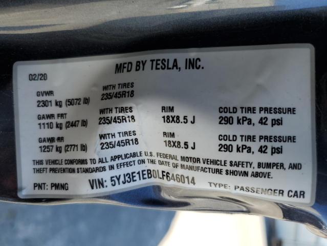 Photo 9 VIN: 5YJ3E1EB0LF646014 - TESLA MODEL 3 