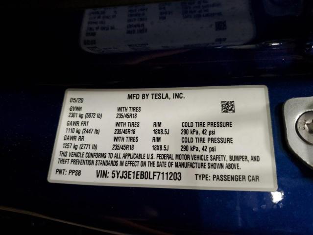 Photo 12 VIN: 5YJ3E1EB0LF711203 - TESLA MODEL 3 