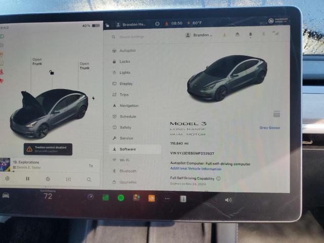 Photo 8 VIN: 5YJ3E1EB0MF032937 - TESLA MODEL 3 