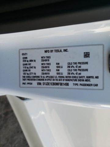 Photo 9 VIN: 5YJ3E1EB0MF981498 - TESLA MODEL 3 