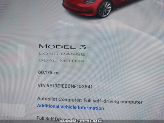 Photo 6 VIN: 5YJ3E1EB0NF103541 - TESLA MODEL 3 