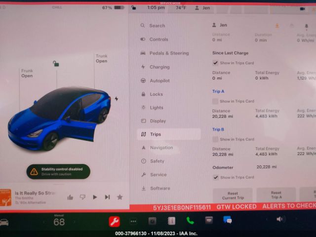 Photo 6 VIN: 5YJ3E1EB0NF115611 - TESLA MODEL 3 