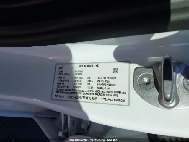 Photo 8 VIN: 5YJ3E1EB0NF159592 - TESLA MODEL 3 