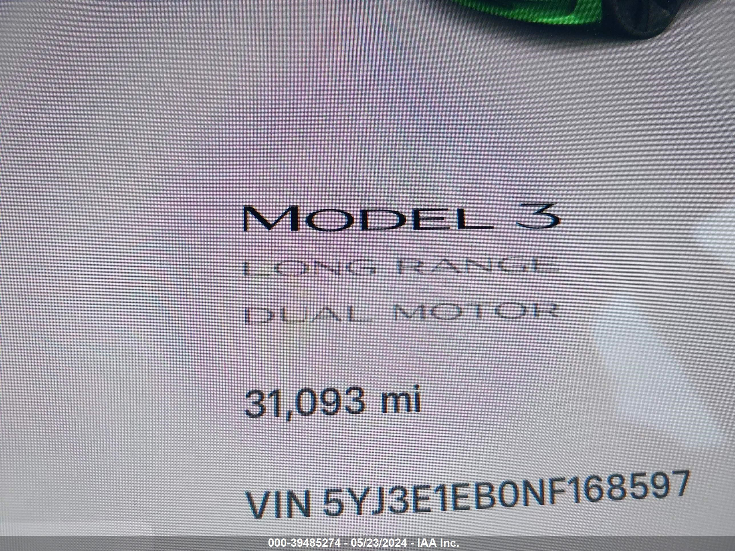 Photo 14 VIN: 5YJ3E1EB0NF168597 - TESLA MODEL 3 