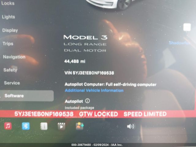 Photo 6 VIN: 5YJ3E1EB0NF169538 - TESLA MODEL 3 