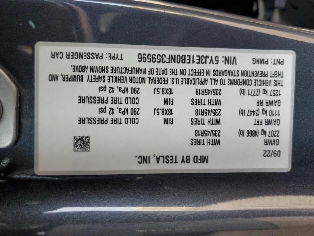 Photo 11 VIN: 5YJ3E1EB0NF359596 - TESLA MODEL 3 