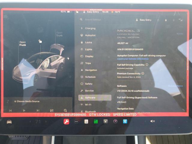 Photo 8 VIN: 5YJ3E1EB1JF099400 - TESLA MODEL 3 