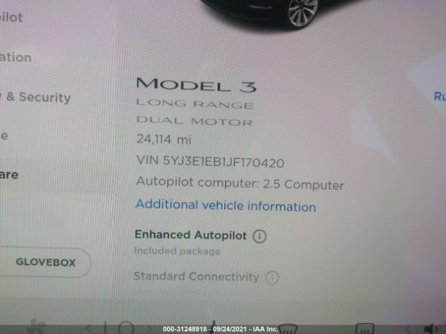 Photo 6 VIN: 5YJ3E1EB1JF170420 - TESLA MODEL 3 