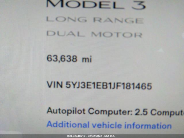 Photo 6 VIN: 5YJ3E1EB1JF181465 - TESLA MODEL 3 