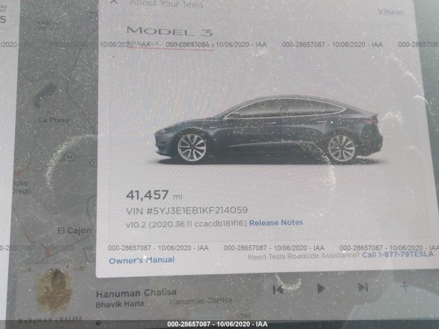 Photo 6 VIN: 5YJ3E1EB1KF214059 - TESLA MODEL 3 