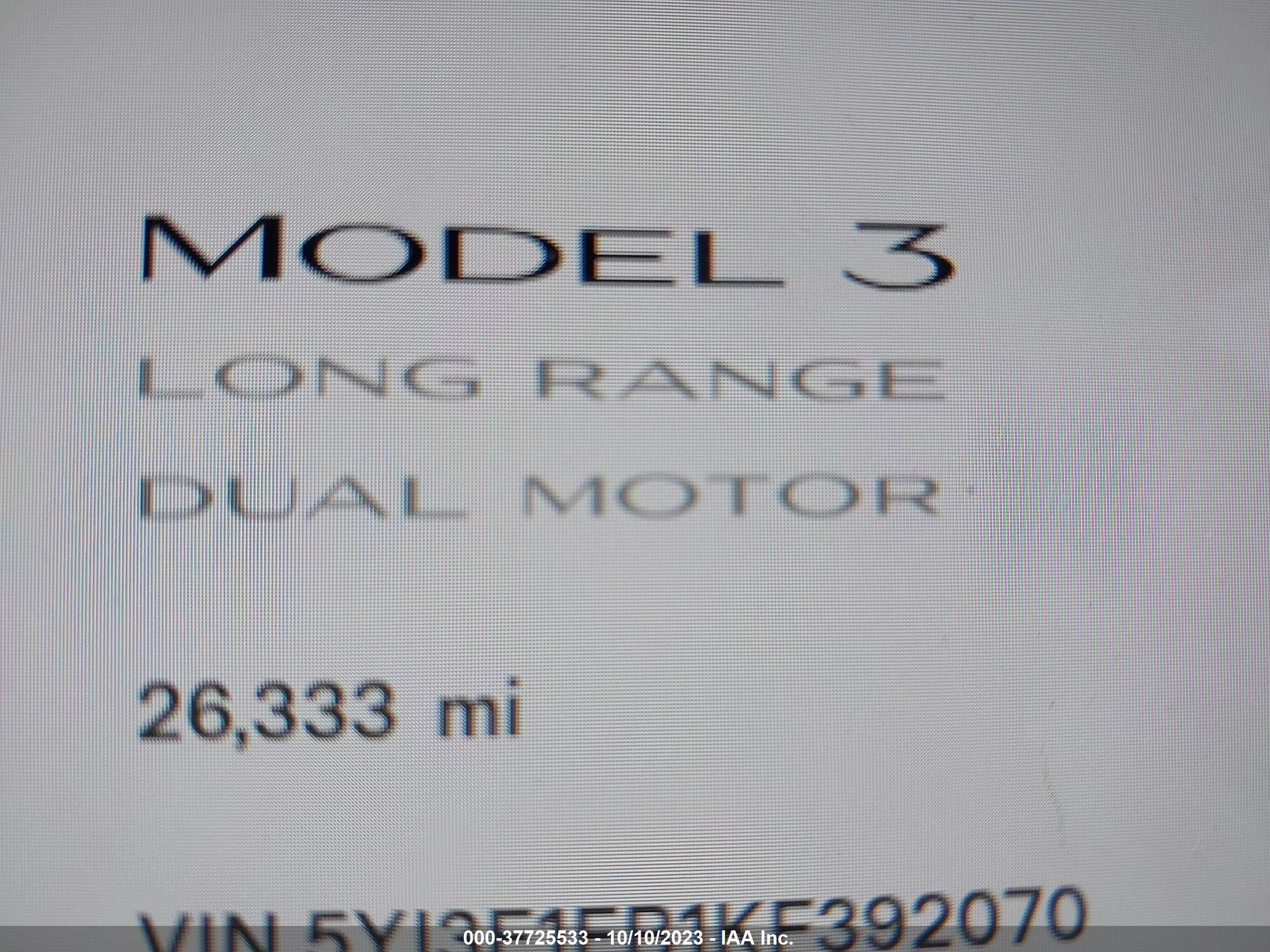 Photo 14 VIN: 5YJ3E1EB1KF392070 - TESLA MODEL 3 