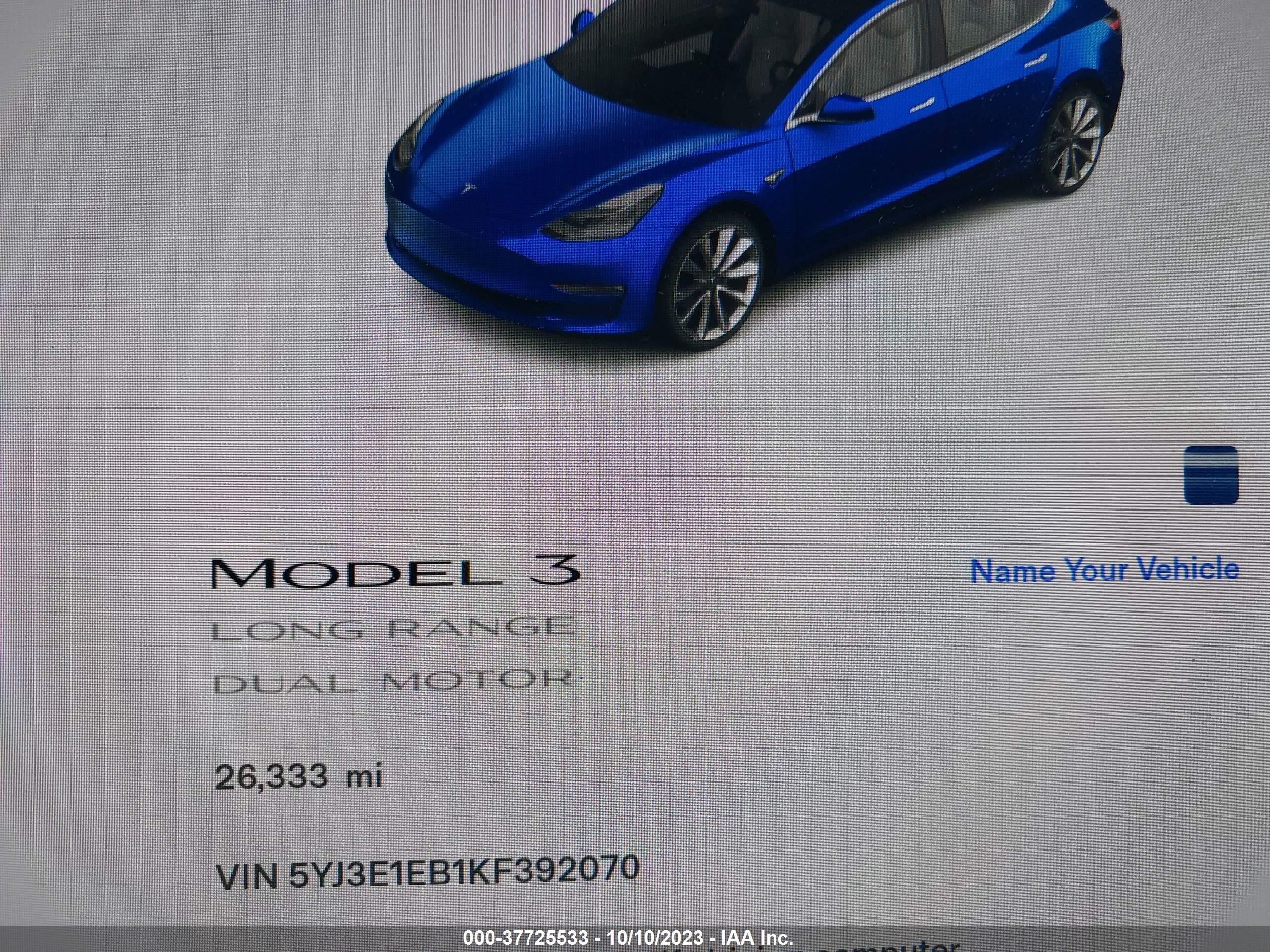 Photo 6 VIN: 5YJ3E1EB1KF392070 - TESLA MODEL 3 