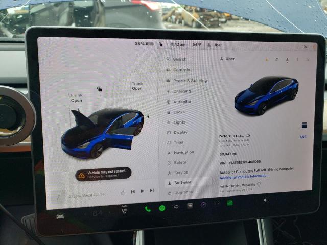 Photo 8 VIN: 5YJ3E1EB1KF465065 - TESLA MODEL 3 