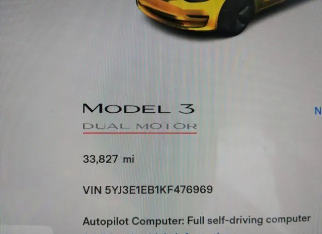 Photo 6 VIN: 5YJ3E1EB1KF476969 - TESLA MODEL 3 