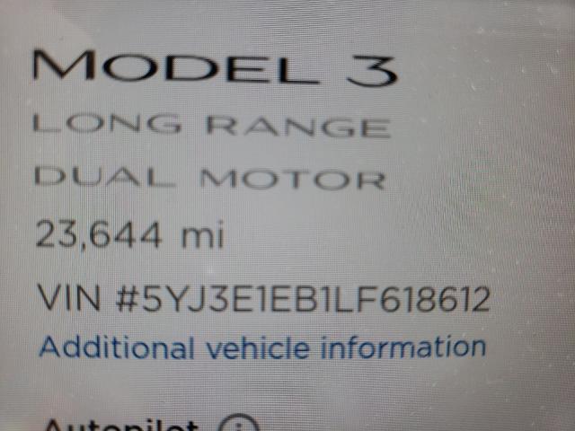 Photo 7 VIN: 5YJ3E1EB1LF618612 - TESLA MODEL 3 