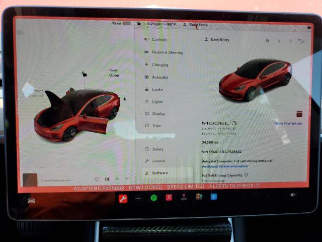 Photo 8 VIN: 5YJ3E1EB1LF635832 - TESLA MODEL 3 