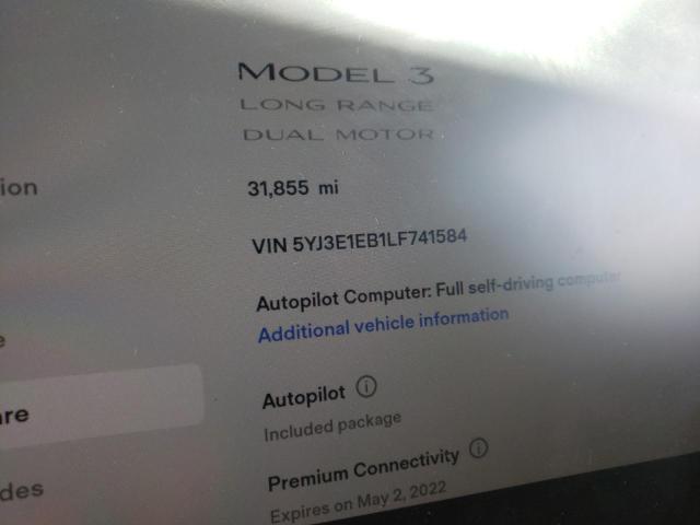 Photo 7 VIN: 5YJ3E1EB1LF741584 - TESLA MODEL 3 