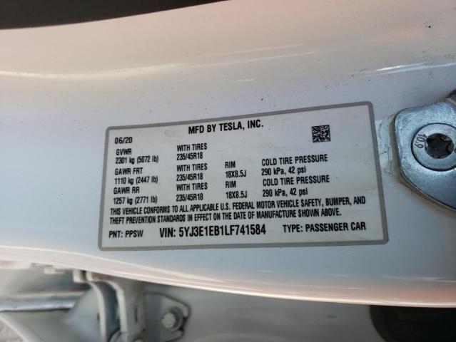 Photo 9 VIN: 5YJ3E1EB1LF741584 - TESLA MODEL 3 