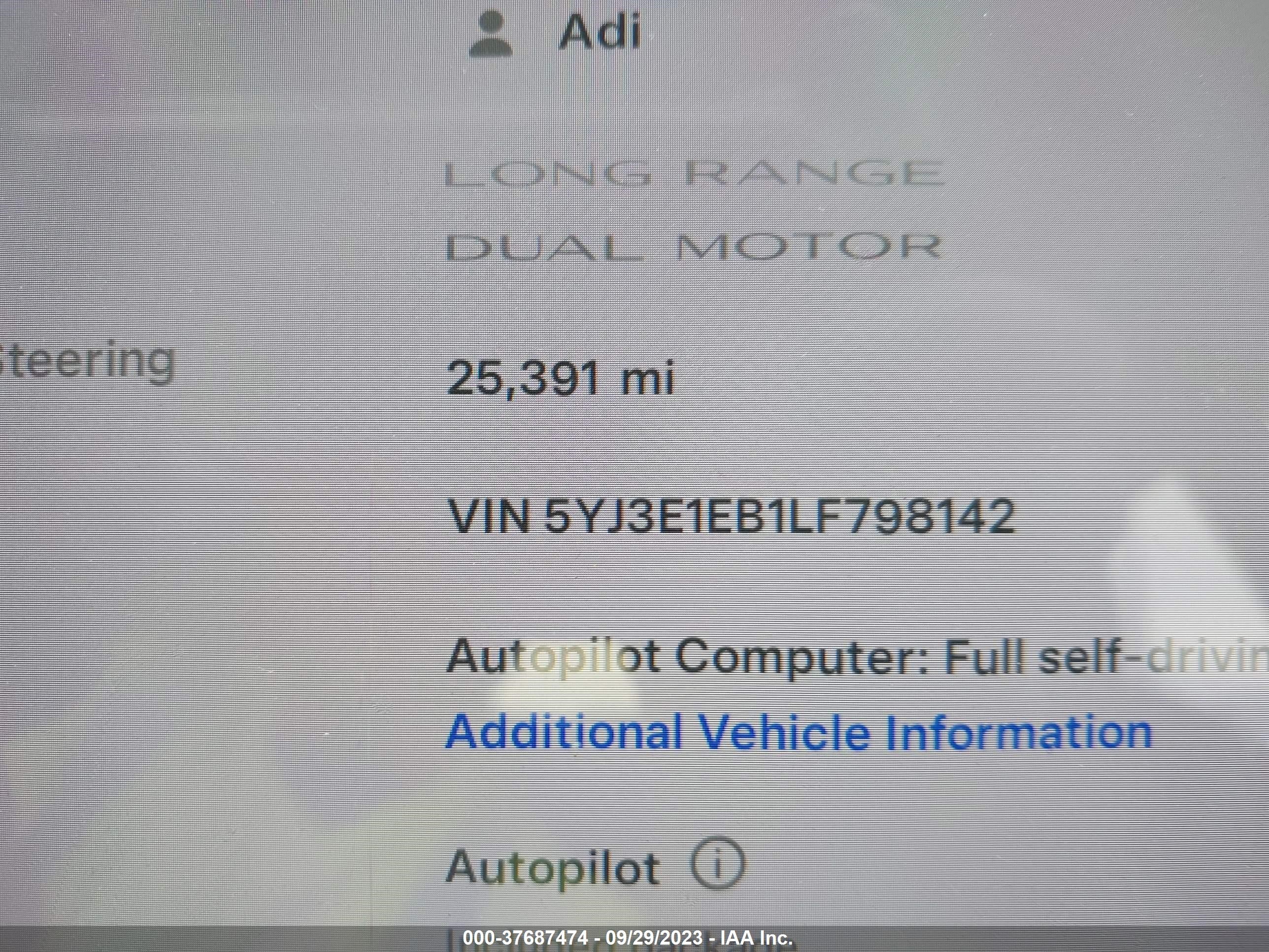 Photo 13 VIN: 5YJ3E1EB1LF798142 - TESLA MODEL 3 