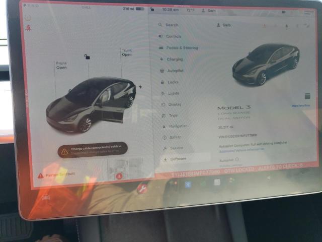 Photo 8 VIN: 5YJ3E1EB1MF077966 - TESLA MODEL 3 