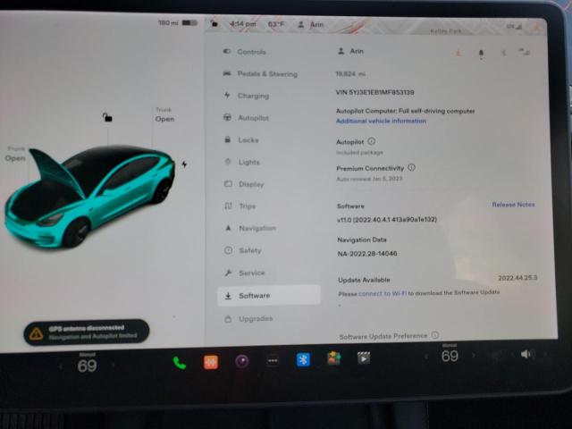 Photo 8 VIN: 5YJ3E1EB1MF853139 - TESLA MODEL 3 