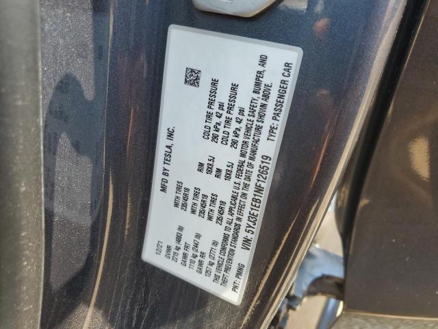 Photo 11 VIN: 5YJ3E1EB1NF126519 - TESLA MODEL 3 