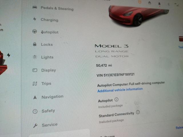 Photo 8 VIN: 5YJ3E1EB1NF189121 - TESLA MODEL 3 