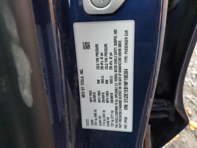 Photo 11 VIN: 5YJ3E1EB1NF198384 - TESLA MODEL 3 