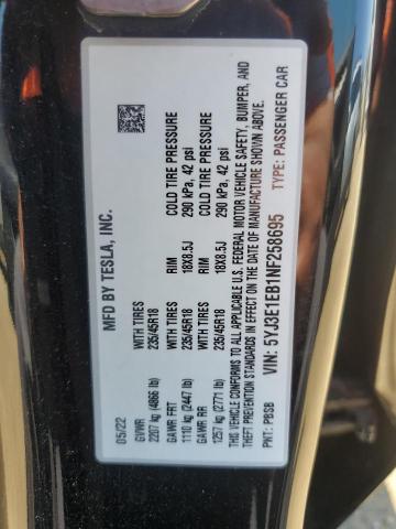 Photo 11 VIN: 5YJ3E1EB1NF258695 - TESLA MODEL 3 