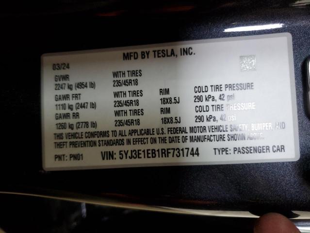 Photo 11 VIN: 5YJ3E1EB1RF731744 - TESLA MODEL 3 