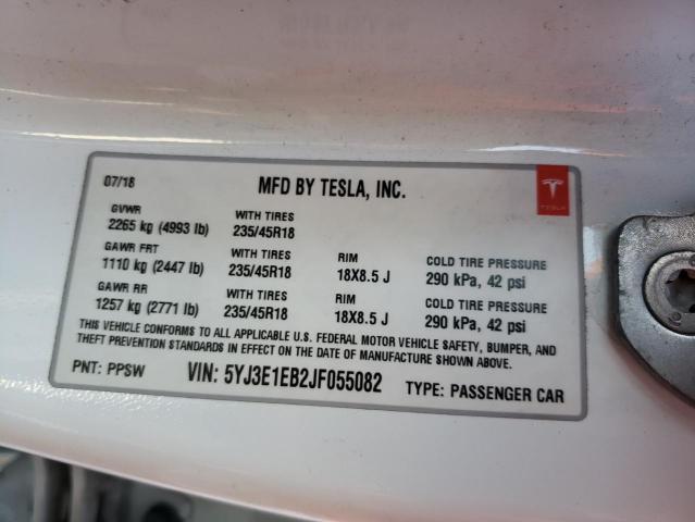 Photo 11 VIN: 5YJ3E1EB2JF055082 - TESLA MODEL 3 