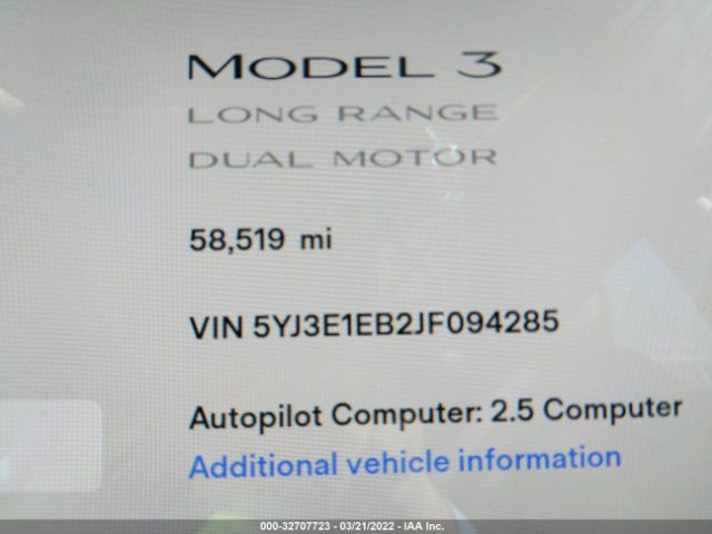 Photo 6 VIN: 5YJ3E1EB2JF094285 - TESLA MODEL 3 