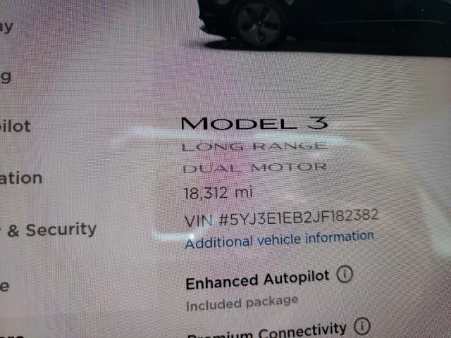 Photo 7 VIN: 5YJ3E1EB2JF182382 - TESLA MODEL 3 