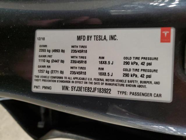 Photo 11 VIN: 5YJ3E1EB2JF183922 - TESLA MODEL 3 