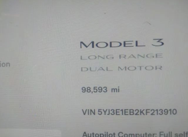 Photo 6 VIN: 5YJ3E1EB2KF213910 - TESLA MODEL 3 