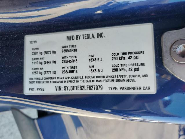 Photo 11 VIN: 5YJ3E1EB2LF627979 - TESLA MODEL 3 