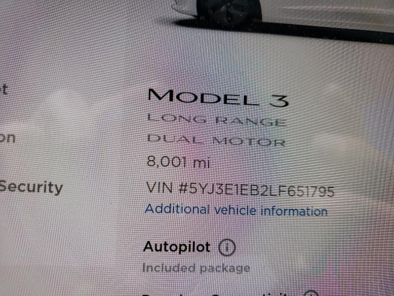 Photo 7 VIN: 5YJ3E1EB2LF651795 - TESLA MODEL 3 