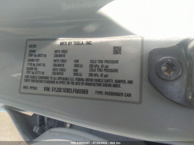 Photo 8 VIN: 5YJ3E1EB2LF665969 - TESLA MODEL 3 