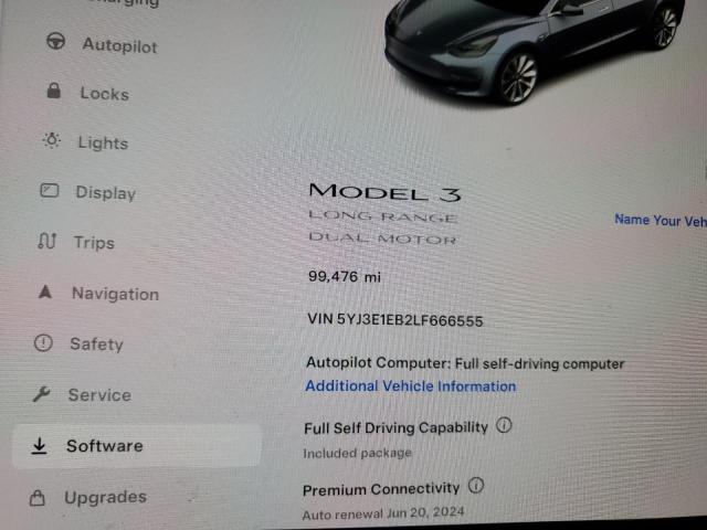 Photo 8 VIN: 5YJ3E1EB2LF666555 - TESLA MODEL 3 