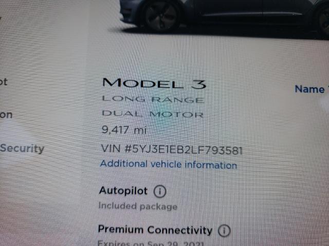 Photo 7 VIN: 5YJ3E1EB2LF793581 - TESLA MODEL 3 