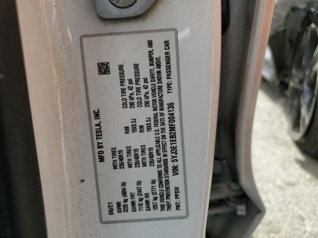 Photo 12 VIN: 5YJ3E1EB2MF004136 - TESLA MODEL 3 