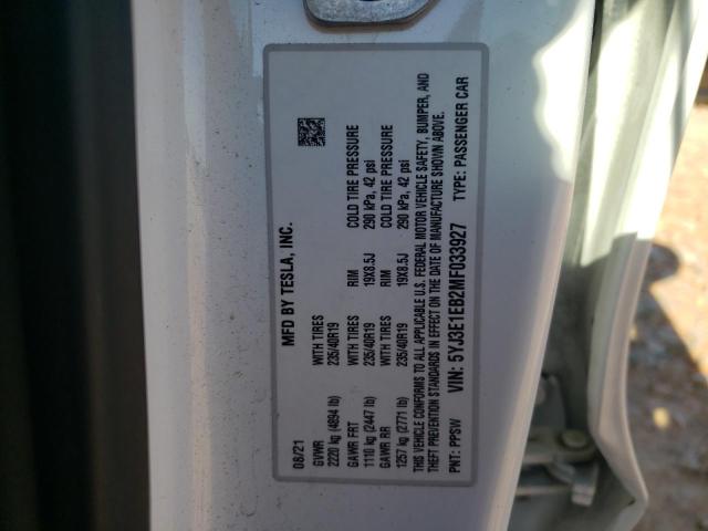 Photo 11 VIN: 5YJ3E1EB2MF033927 - TESLA MODEL 3 