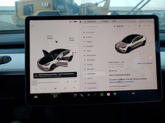 Photo 8 VIN: 5YJ3E1EB2MF046855 - TESLA MODEL 3 