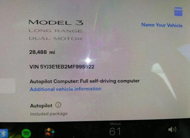 Photo 6 VIN: 5YJ3E1EB2MF995922 - TESLA MODEL 3 