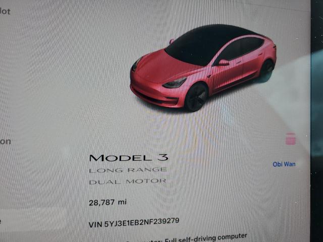 Photo 8 VIN: 5YJ3E1EB2NF239279 - TESLA MODEL 3 