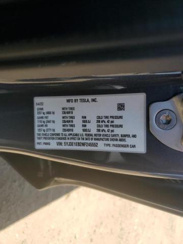 Photo 11 VIN: 5YJ3E1EB2NF245552 - TESLA MODEL 3 