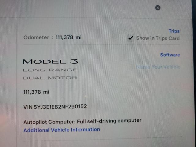 Photo 8 VIN: 5YJ3E1EB2NF290152 - TESLA MODEL 3 